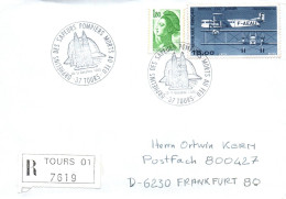 (RECTO / VERSO) FRANCE - TOURS- ENVELOPPE RECOMMANDEE - 1985 - ORPHELINS DES SAPEURS POMPIERS MORTS AU FEU - Pompieri