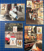 MACAU MAXIMUM POST CARDS LOT OF 4 - TYPICAL JOBS OF MACAU - Macao