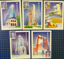 MACAU MAXIMUM POST CARDS SET OF 9 - MODERN WORKS AND BUILDINGS - Macao