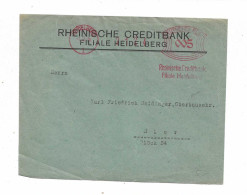 "DEUTSCHES REICH-FREISTEMPEL" 1925, Freistempel "HEIDELBERG Rheinische Creditbank" Auf Brief (A235) - Briefe U. Dokumente