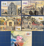 MACAU MAXIMUM POST CARDS LOT OF 5 - MACAU VIEWS - Macao
