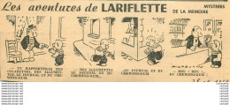 Les Aventures De LARIFLETTE .  28/02/1959 .  Mystères De La Mémoire ... - Sonstige & Ohne Zuordnung