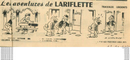 Les Aventures De LARIFLETTE .  12/12/1961 .  Travaux Urgents ... - Sonstige & Ohne Zuordnung