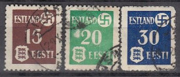 DR ESTLAND,  1-3 Y, Gestempelt, Mit Abart, Landespost, 1941 - Occupation 1938-45