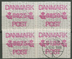 Dänemark ATM 1990 Satz 4 Werte: 0,25/0,50/0,75/1,00, ATM 1 S Gestempelt - Viñetas De Franqueo [ATM]
