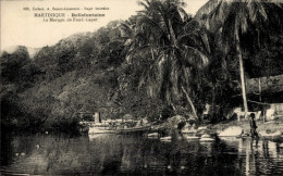 CPA Martinique, Mont Pelé, Schiff Im Wasser, Palmen, Berglandschaft, Text Auf Französisch - Sonstige & Ohne Zuordnung