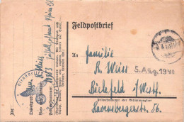 German Feldpost WW2 - RAD-Abteilung 6/161 Posted 5.8.1940 W/letter. Postal Weight 0,04 Kg. Please Read Sales Conditions - Militaria