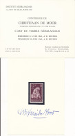 Pays Bas 1960 Année Mondiale Du Réfugié N° 717 Timbre Sous Pochette Sur Carton Signé Par Le Graveur Christiaan De Moor - Lettres & Documents