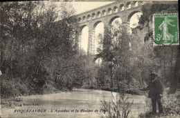 CPA Roquefavour L'Aqueduc Et La Riviere De L'Arc Peche Pecheur - Roquefavour