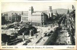 CPA Barcelona Paseo De Gracia Y Plaza Cataluna - Barcelona