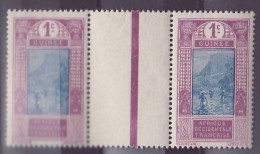 Guinee N°63 1c Gue De Kitim ** Paire Interpanneau - Unused Stamps
