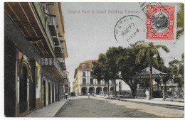 Picture Post Card Panama, Central Park And Canal Building To Belgium, 1912 - Panama