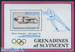 Saint Vincent & The Grenadines 1992 Olympic Winter Games S/s, Rodeln, Mint NH, Sport - Olympic Winter Games - St.Vincent Y Las Granadinas