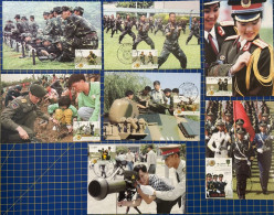 MACAU MAXIMUM POST CARDS LOT OF 7 - 10th Anniversary Of The People's Liberation Army Garrison Stationed In Macao - Macao
