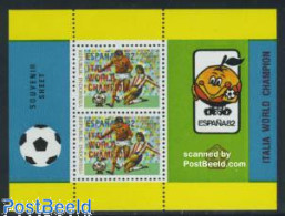 Indonesia 1982 Football Winners S/s (red Overprint), Mint NH, Sport - Football - Indonesië