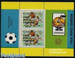 Indonesia 1982 Football Winners S/s (black Overprint), Mint NH, Sport - Football - Indonesië