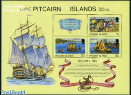 Pitcairn Islands 1978 Bounty Day S/s, Mint NH, Transport - Various - Fire Fighters & Prevention - Ships And Boats - Fo.. - Pompieri