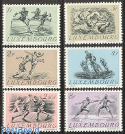 Luxemburg 1952 Sports 6v, Mint NH, Sport - Athletics - Boxing - Cycling - Fencing - Football - Olympic Games - Swimming - Nuevos