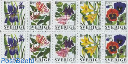 Sweden 1997 Garden Flowers 2x5v In Booklet, Mint NH, Nature - Flowers & Plants - Stamp Booklets - Ongebruikt