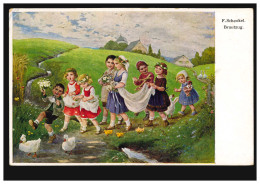 Künstler-AK F. Schenkel: Brautzug - Kinder Spielen Hochzeit, MÜNCHEN 2.5.1923 - Ohne Zuordnung