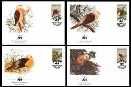 Mauritius 1985 WWF W.W.F. FDC Pink Pigeon Bird Set X4 Fauna Birds - FDC
