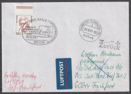 BRD: 2001,  LuPo Fernbrief,   SoStpl. HOF. SAALE 1 / Eröffnung Der Nonstop-Verbindung Hof-Frankfurt. - Covers & Documents