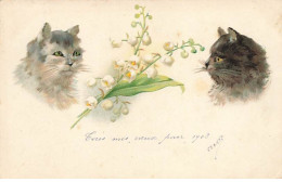 N°26948 - Animaux - Chats Regardant Du Muguet - Cats
