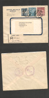 CHILE. Chile - Cover - 1951 19 July Stgo To USA Pha Registr Mult Fkd Env Banco Chile Label. Ex-Prof West UK Airmails Col - Chili