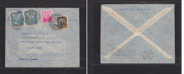 CHILE. Chile - Cover - 1934 Valp To Panama Canal, Cristobal Air Mult Fkd Env. Easy Deal. SALE. - Chili
