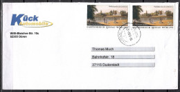Bund, MiNr.: 2277 (2x); UNESCO-Welterbe: Gartenr. Dessau-Wörlitz, Auf Portoger. Brief Von Düren Nach Duderstadt; E-323 - Covers & Documents
