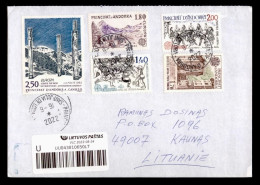 ANDORRA CC CERTIFICADA A LITUANIA 2022 SANT JULIA DE LORIA ARTE EUROPA CEPT - Lettres & Documents