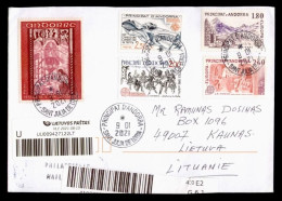 ANDORRA CC CERTIFICADA A LITUANIA 2022 SANT JULIA DE LORIA ARTE EUROPA CEPT - Lettres & Documents