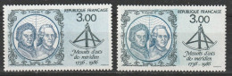 VARIETE  N 2428 **  - 1 TB IMPRESSION TRES DEFECTUEUSE - BLEU PARTEIL ET NUANCE SUR HOMME  DE GAUCHE - COTE + 160 EUROS - Unused Stamps