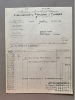 Facture Manufacture  De Pâtes & Produits Alimentaires Etablissements Rivoire & Carret Marseille 23 Août 1935 - Alimentare