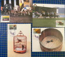 MACAU MAXIMUM POST CARDS SET OF 4 - GAMBLING WITH ANIMALS - Macao