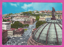314091 / Italy > Lombardia > Bergamo - Panorama City Clock Tower Statue Cars Peoples Building PC 1966 Postcard AK - Bergamo