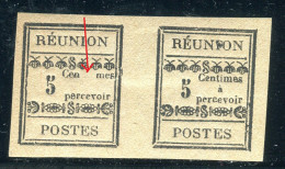 Réunion - Taxe N° 1 B - Variété Sans Ti Et Sans à Tenant à Normal - Timbres émis Sans Gomme - Signé Cote 210€ - Postage Due