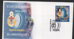 SCOUTS - EL SALVADOR - 2002 - SCOUTS 80TH ANNIVERSRAY 4  ON ILLUSTRATED FIRST DAY COVER - Briefe U. Dokumente