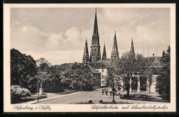 AK Oldenburg I. Oldbg., Schlossplatz, Lambertikirche - Oldenburg