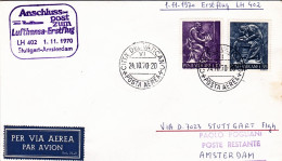 1970-Vaticano I^volo Lufthansa Boeing 747 LH 402 Stoccarda Amsterdam Del Primo N - Poste Aérienne