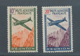 REUNION - POSTE AERIENNE N° 15/16 NEUFS* AVEC CHARNIERE - COTE : 3€50 - 1942 - Posta Aerea