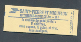 SAINT PIERRE ET MIQUELON - CARNET N° 464a) NEUF* AVEC TRACES DE CHARNIERE SUR LA COUVERTURE - COTE : 12€50 - 1986 - Postzegelboekjes