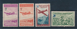 REUNION - POSTE AERIENNE N° 13/14 ET 17 ET 19 NEUFS* AVEC CHARNIERE - COTE : 6€25 - Posta Aerea