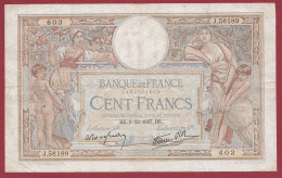 France 100 Francs "Luc Olivier Merson "  Du 09/12/1937 BE Alph .J.56189 (37) Dans L 'état - 100 F 1908-1939 ''Luc Olivier Merson''