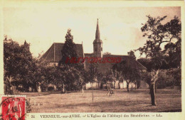 CPA VERNEUIL SUR AVRE - EURE - L'EGLISE ET L'ABBAYE - Verneuil-sur-Avre
