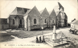 CPA Cayeux La Place Et La Virille Eglise - Cayeux Sur Mer