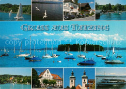 Tutzing Am Ammersee Teilansichten Segelboote Rathaus Kirche - Tutzing