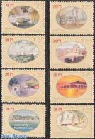 Macao 1995 Views 8v, Mint NH, Various - Lighthouses & Safety At Sea - Art - Bridges And Tunnels - Paintings - Nuevos