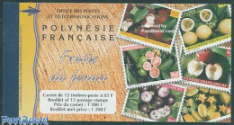 French Polynesia 1999 Fruits 12v In Booklet, Mint NH, Nature - Fruit - Stamp Booklets - Unused Stamps