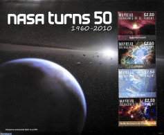Saint Vincent & The Grenadines 2010 Mayreau, 50 Years NASA 4v M/s, Mint NH, Transport - Space Exploration - St.Vincent Y Las Granadinas